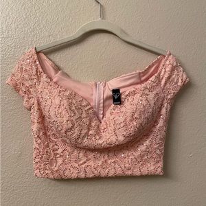 Windsor Pink Sequins Crop Top Size 1/2